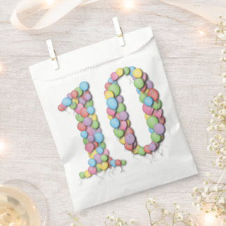 Bolsa De Papel Fiesta número 10 del décimo aniversario del cumple