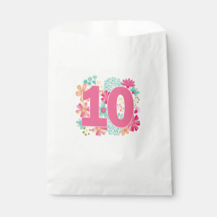 Bolsa De Papel Fiesta número 10 del décimo aniversario del cumple