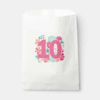 Bolsa De Papel Fiesta número 10 del décimo aniversario del cumple