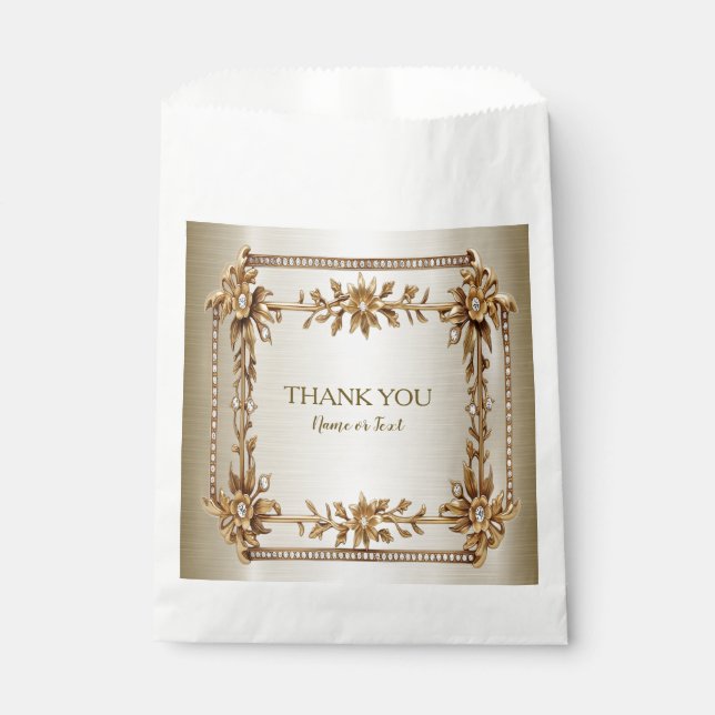 Bolsa De Papel Fiesta Ornate Rectangle Dimond Flowiny (Anverso)