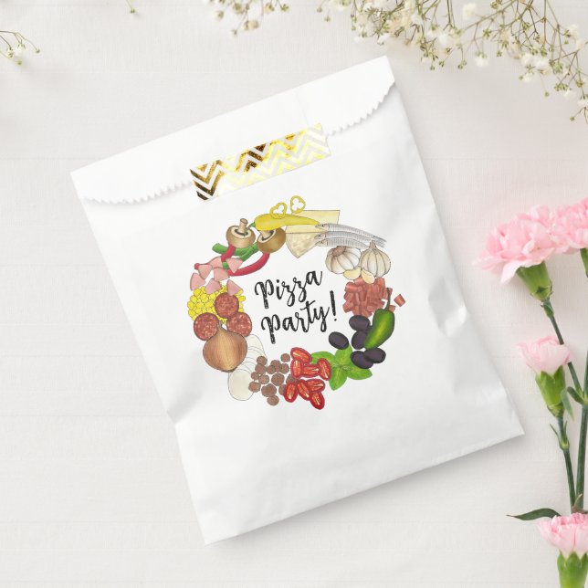 Bolsa De Papel Fiesta Pizza Toppings Pie de comida italiana Pizze (Sellado)