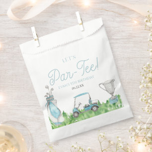 Bolsa De Papel Fiesta por el cumpleaños del golf azul Par-Tee