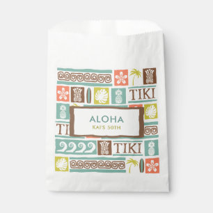 Bolsa De Papel Fiesta retro tiki Aloha Cumpleaños tropical