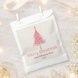 Bolsa De Papel Fiesta rosado de Rubor de árbol de Navidad lindo