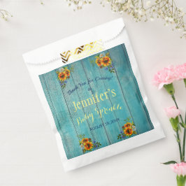 Bolsa De Papel Fiesta Rústico Azul Girasol Bebé Sprinkle