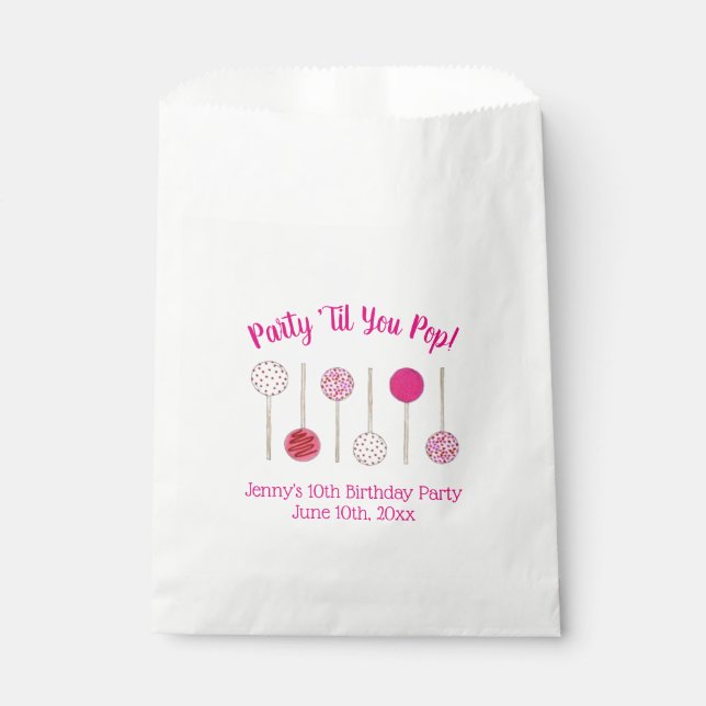 Bolsa De Papel Fiesta Te Dice Que Tomas Copas De Pastel De Rosa (Anverso)