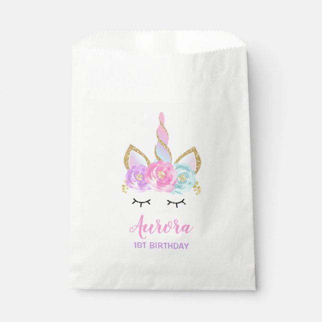 Bolsa De Papel Fiesta Unicorn Favor Bag Magical Unicorn (Anverso)