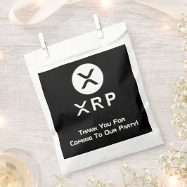 Bolsa De Papel Fiesta XRP Moneda de cifrado en blanco y negro