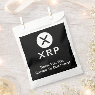 Bolsa De Papel Fiesta XRP Moneda de cifrado en blanco y negro