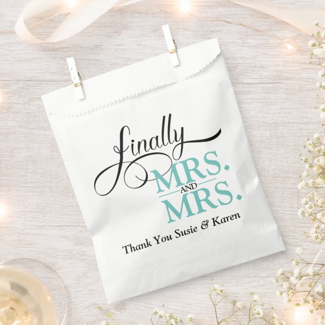 Bolsa De Papel Finalmente, la Sra. y la Sra. Wedding (Cortado)