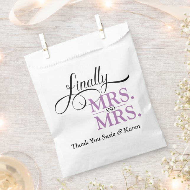 Bolsa De Papel Finalmente Recepción de Boda de Señora y Señora  (Cortado)