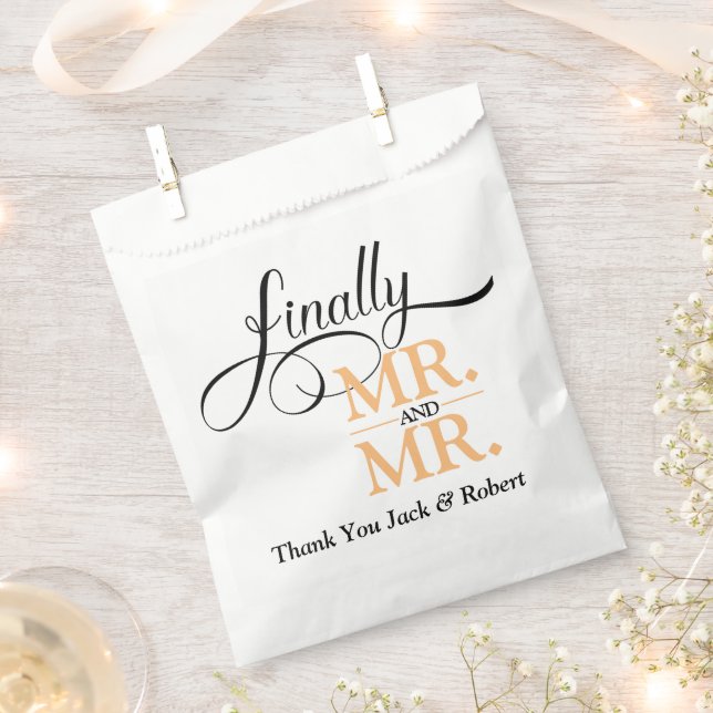 Bolsa De Papel Finalmente Sr. y Sr. Wedding Reception (Cortado)