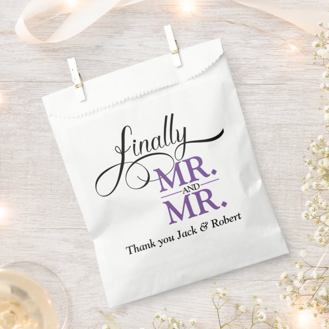 Bolsa De Papel Finalmente Sr. y Sr. Wedding Reception (Cortado)