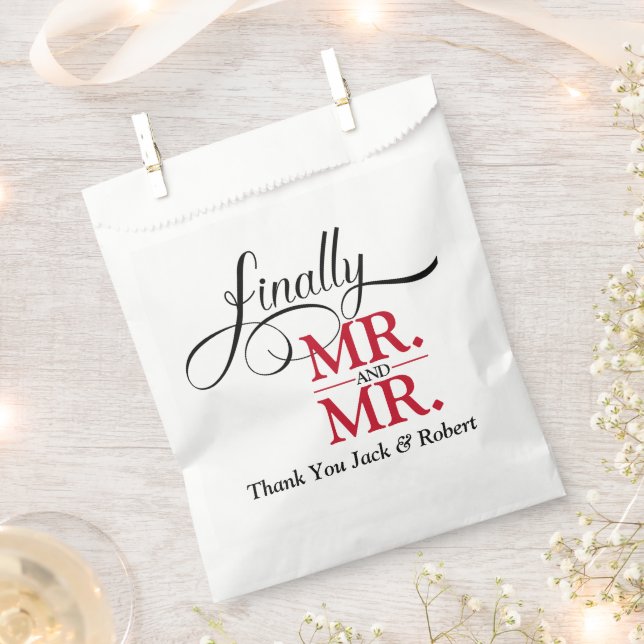 Bolsa De Papel Finalmente Sr. y Sr. Wedding Reception (Cortado)