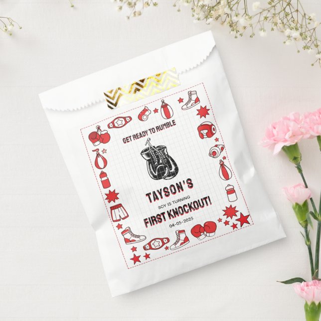 Bolsa De Papel First Knockout Boxing 1er Cumpleaños – Niños Diver (Sellado)
