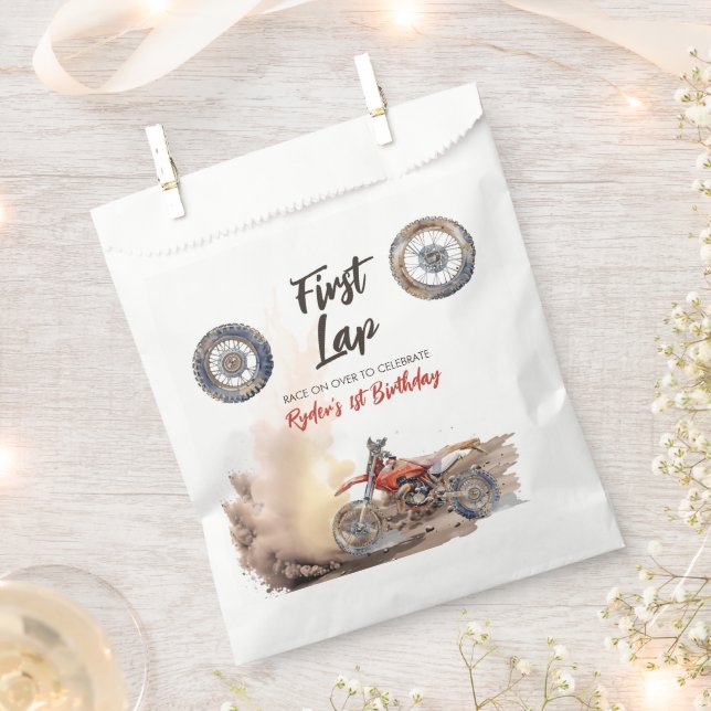 Bolsa De Papel First Lap Little Racer 1st Birthday (Cortado)