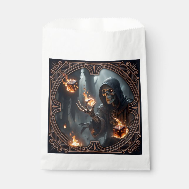 Bolsa De Papel Flamas góticas, el guardián de los dados ardientes (Anverso)