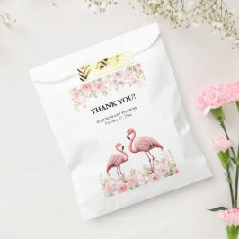 Bolsa De Papel Flamingo Flamingo Elegante Floral Rosa
