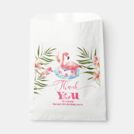 Bolsa De Papel Flamingo pool fiesta chica rosa cumpleaños