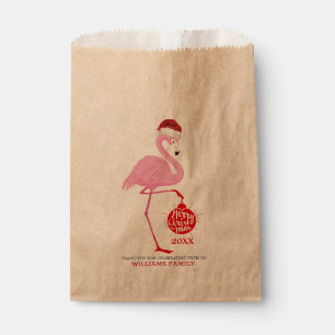Bolsa De Papel Flamingos y tipografía de Navidades bonitos