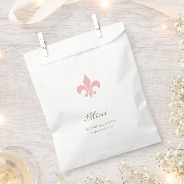 Bolsa De Papel Fleur de Lis Boda MGracias (Cortado)