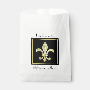 Bolsa De Papel Fleur De Lis Hoja de Oro