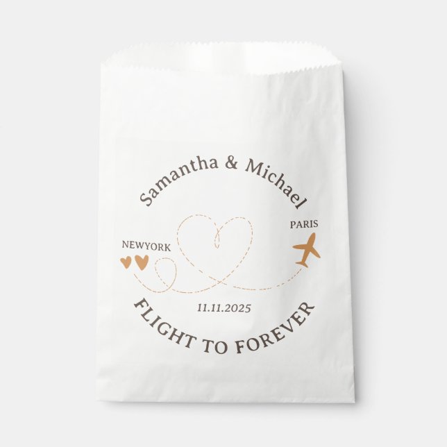 Bolsa De Papel Flight Plane Travel prepare gift Wedding (Anverso)
