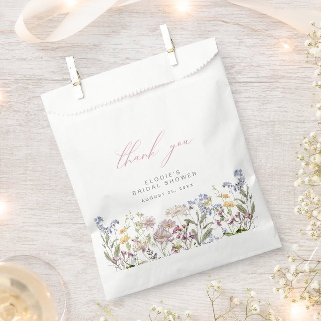 Bolsa De Papel Flor de flores silvestres ducha de novia favorita  (Cortado)