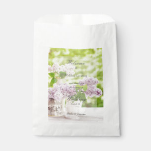 Bolsa De Papel Flor de primavera romántica Boda Lilac blanco flor