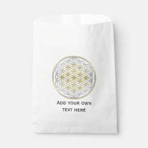 Bolsa De Papel Flor de vida / Blume des Lebens - oro plateado