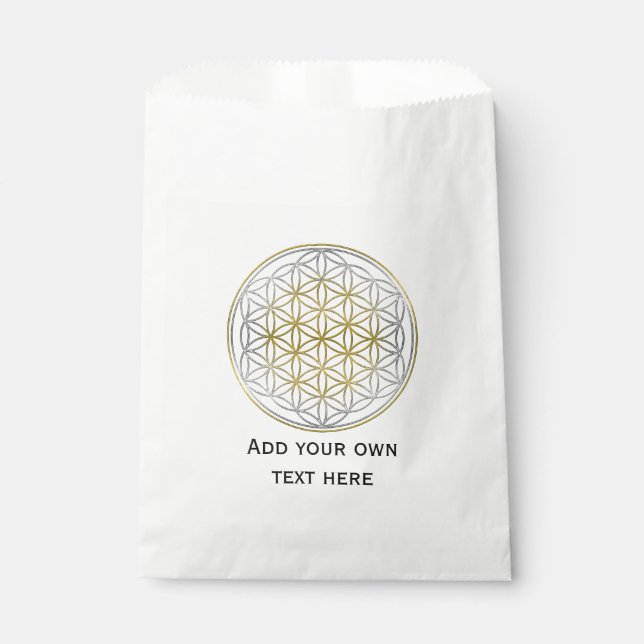 Bolsa De Papel Flor de vida / Blume des Lebens - oro plateado (Anverso)