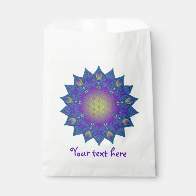 Bolsa De Papel Flor de vida - Mandala india 3 (Anverso)