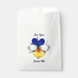 Bolsa De Papel Flor de viola ilustrada con mensaje Personalizado