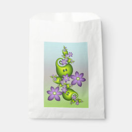 Bolsa De Papel Flor Floral Fantasía Lilac Flores Formas verdes Fr