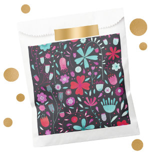 Bolsa De Papel Flor Meadow Watercolor Dark Favor Bag