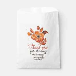 Bolsa De Papel Flor Naranja acuarela