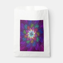 Bolsa De Papel Flor psicodélica colorida Resumen Arte Fractal