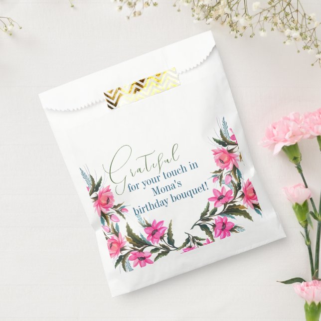 Bolsa De Papel Flor rosa (Sellado)