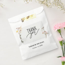 Bolsa De Papel Flor Rustica Presionada Gracias boda