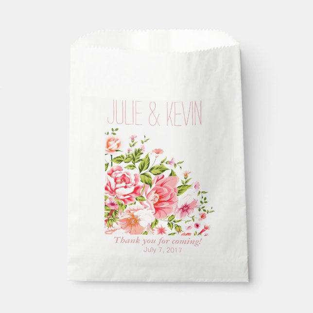Bolsa De Papel Flor Shower Bouquet | rosa bebé (Anverso)