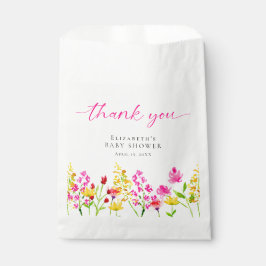 Bolsa De Papel Flor silvestre Baby Shower Watercolor Bebé Cute