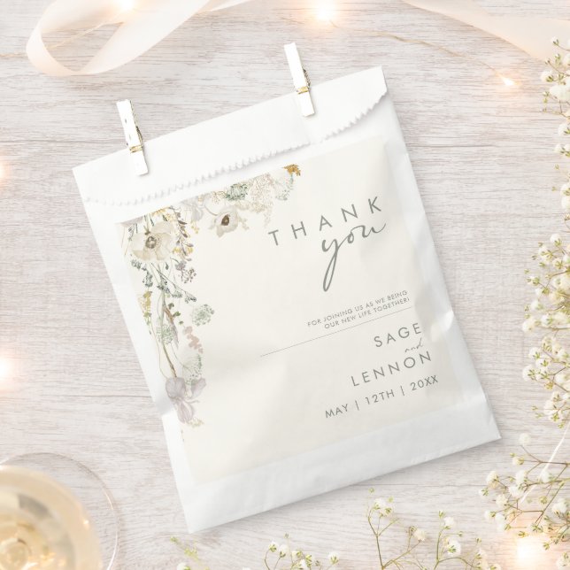 Bolsa De Papel Flor silvestre caprichosa | Marfil Meadow (Cortado)