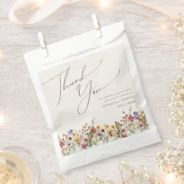Bolsa De Papel Flor silvestre colorida | Beige Meadow Gracias