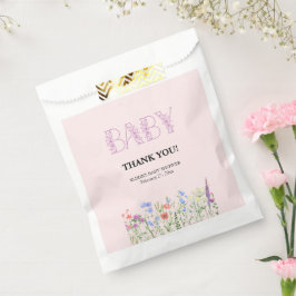 Bolsa De Papel Flor silvestre morado bebé floral monograma Baby S