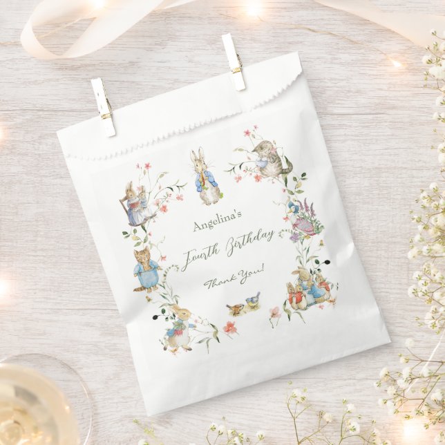 Bolsa De Papel Flor silvestre Peter the Rabbit Birthday (Cortado)