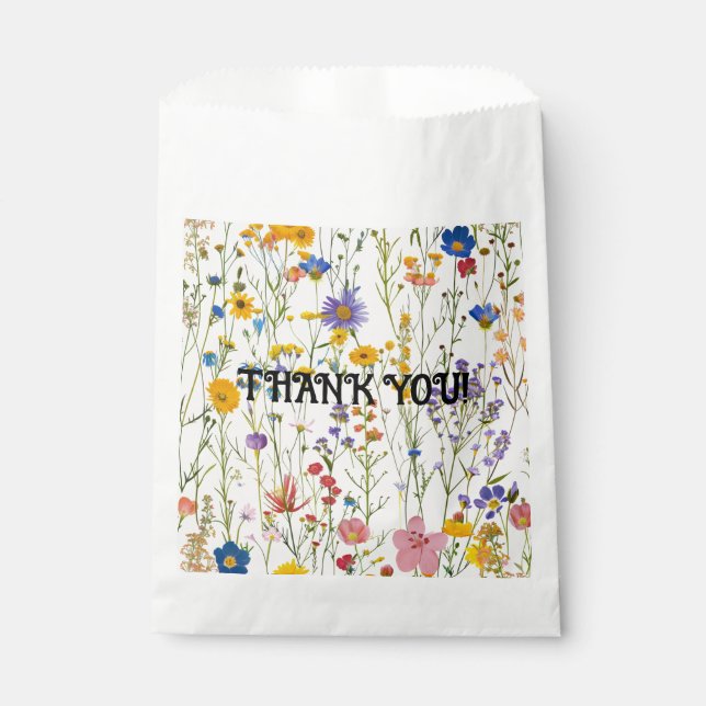 Bolsa De Papel Flor silvestre Tema Favor Candy Bags (Anverso)