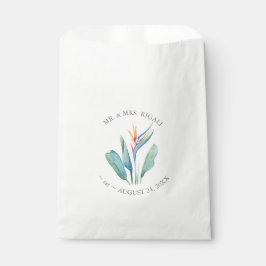 Bolsa De Papel Flor tropical naranja