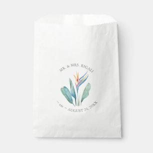 Bolsa De Papel Flor tropical naranja