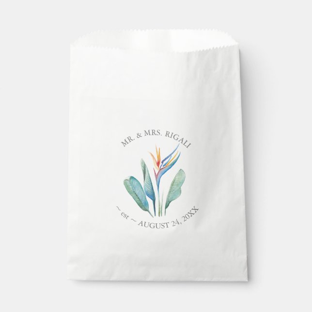 Bolsa De Papel Flor tropical naranja (Anverso)