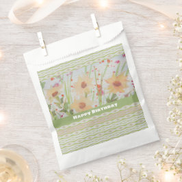 Bolsa De Papel Flora acuarela con verde